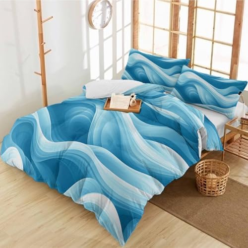 Alandar Home 3 Piece Summer Blue Ocean Bedding Set