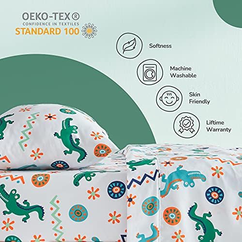 SLEEP ZONE Kids Little Crocodile Sheet Set 3-Piece