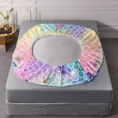 Datura Home 4Pcs Kids Rainbow Scales Bedding Set with Pillowcases