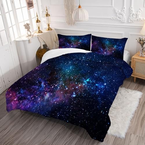 Kxry 3D Galaxy Comforter Set Queen Size
