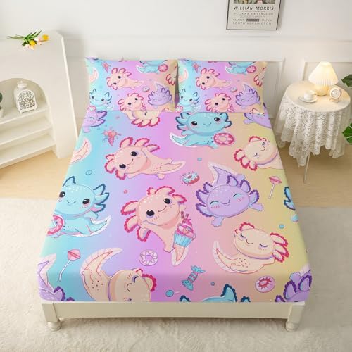 QOOMO Colorful Axolotl Kids Sheet Set 1
