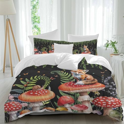 Sabolny Mushroom Bedding Duvet Cover Set 3 Piece