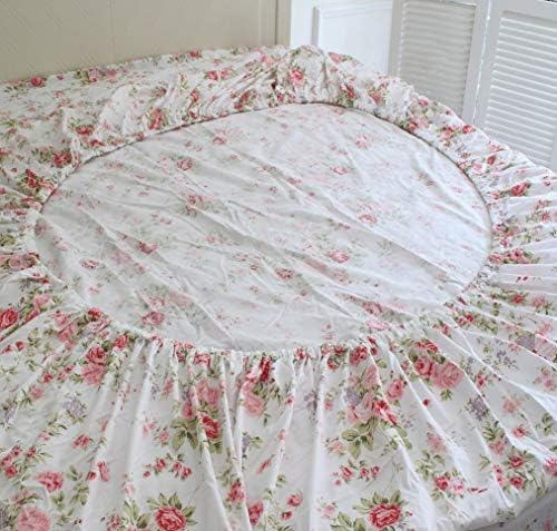 FADFAY Cal King Duvet Cover Set 7Pcs Shabby Rose Floral
