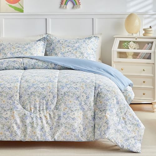 Joyreap 3pcs Floral Comforter Set for Girls