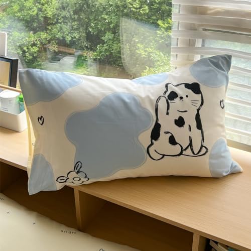 LIWHENHAO Cute Cat Duvet Cover Set Twin Size with Pillowcases