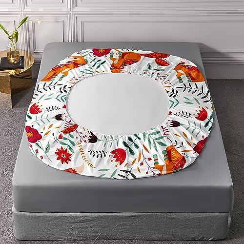 Cute Fox Pattern Twin Fitted Sheet Set 4Pcs