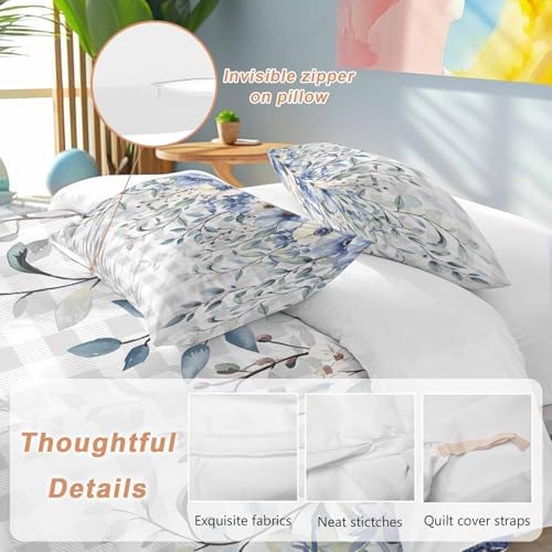 Sabolny Blue Flowers Duvet Cover Set 3 Piece 1