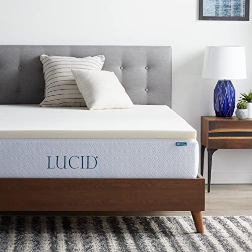 LUCID 2 Inch Traditional Foam Mattress Topper - Queen