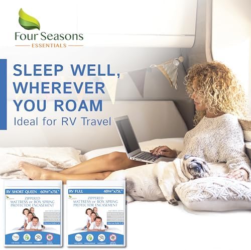 Four Seasons Essentials RV Mattress Encasement 48x75 Waterproof Zipper