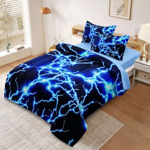 Twin Bed in a Bag Lightning Comforter Set for Boys