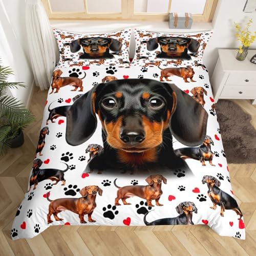Castle Fairy Cute Dachshund Duvet Cover Set King Size 1