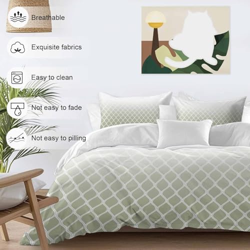 Sabolny Sage Morocco Duvet Cover Set 3 Piece