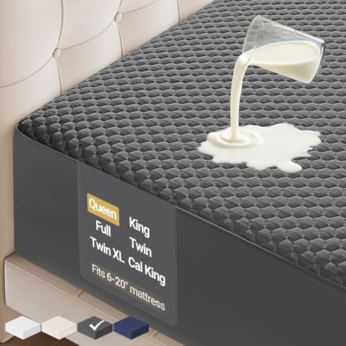 OhGeni Waterproof Mattress Protector Queen Size Gray