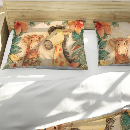 HOBBOY Cartoon Kids Duvet Cover Set with Zipper
