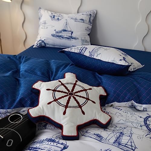 SimpleOpulence 4-Piece Organic Cotton Kids Duvet Set with Sailboat Pattern