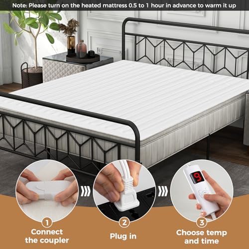 WELLHUT Dual Control Heated Mattress Pad Full Size