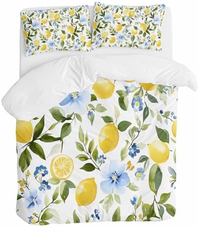 ZOE GARDEN Eucalyptus Lemon Queen Duvet Cover Set 1