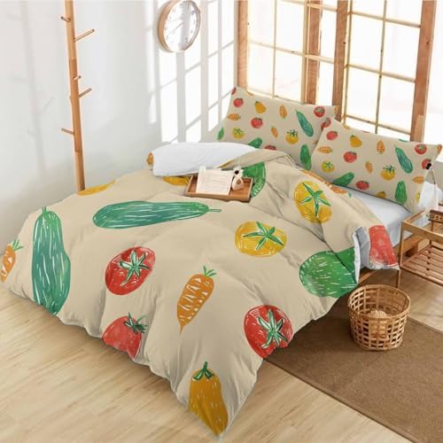 Alandar Home 3 Piece Farm Vegetable Duvet Cover Set 1