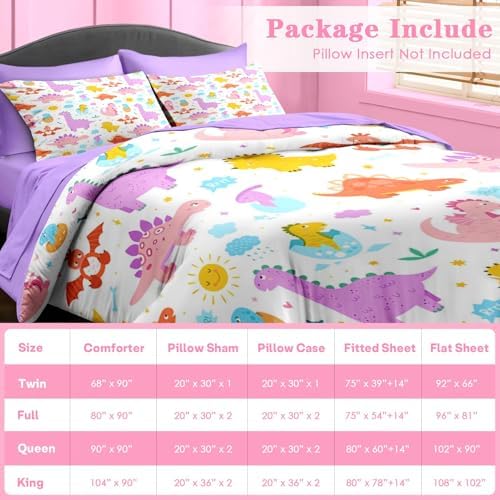 Pamnest Comforter Set Full Size Dinosaur 7 Pcs Bedding
