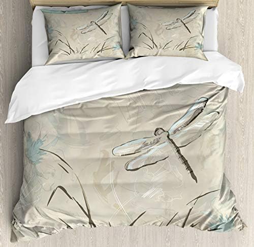 Ambesonne Dragonfly Duvet Cover Set - 3 Piece California King Set