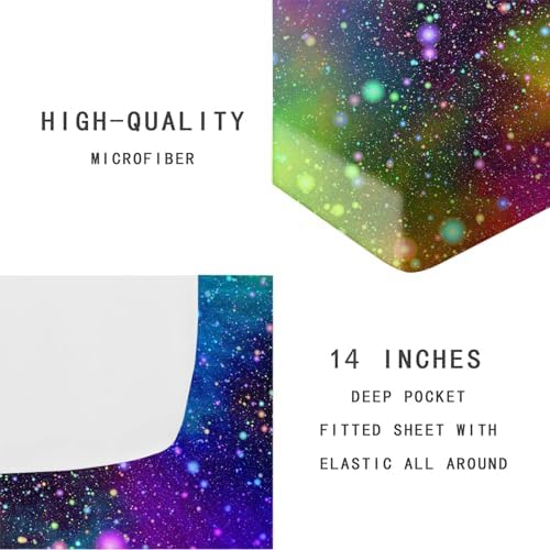 Rainbow Galaxy Queen Fitted Sheet Set 3PCS