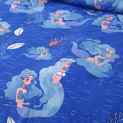 MAG Mermaid Comforter Set Twin Size Blue Kids Bedding 1