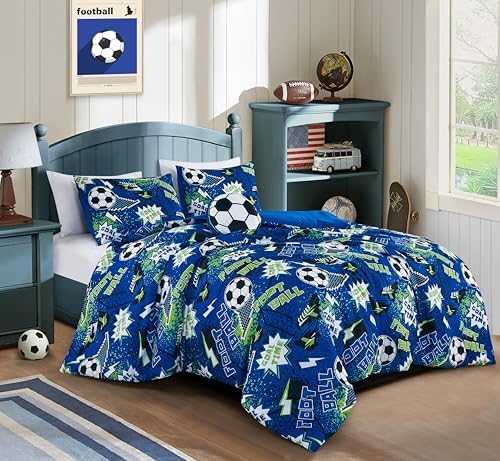 Chezmoi 3-Piece Football Comforter Set Twin Size