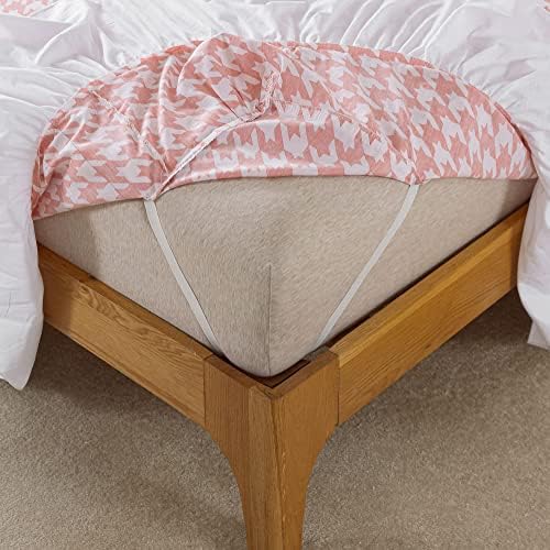FADFAY Pink Swallow Grid Duvet Cover Set 4Pcs Cal King