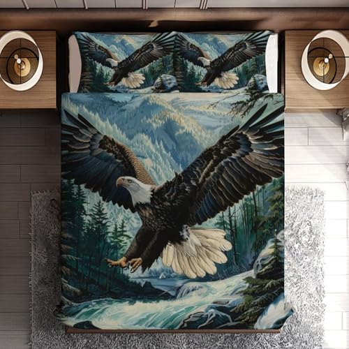 Delerain Flying Bald Eagle Comforter Set Full Size