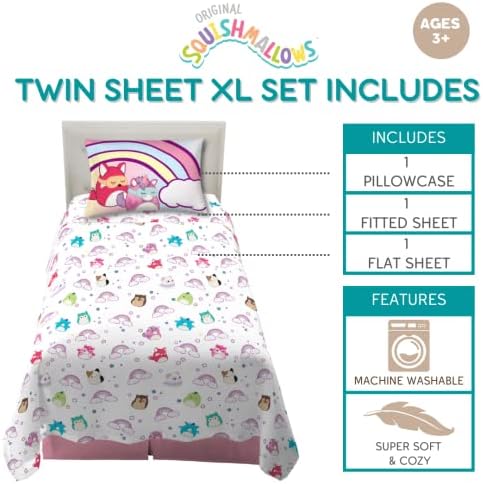 Franco Squishmallows Microfiber Sheet Set Twin XL