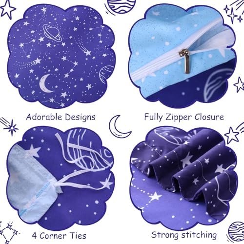 JSD Blue Stars Kids Duvet Cover Set Twin Size 2 Piece