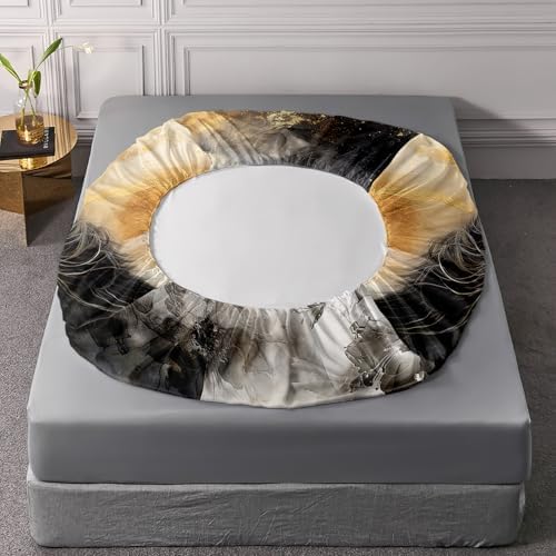 UEVBF Black White Horses Fitted Sheet Set
