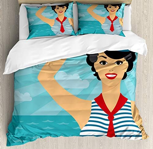 Ambesonne Pin-Up Girl Duvet Cover Set