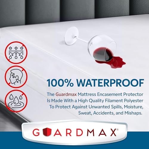 Guardmax Jersey Knitted Queen Mattress Encasement with Deep Pockets and Zipper