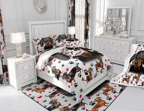 Castle Fairy Cute Dachshund Duvet Cover Set King Size 1
