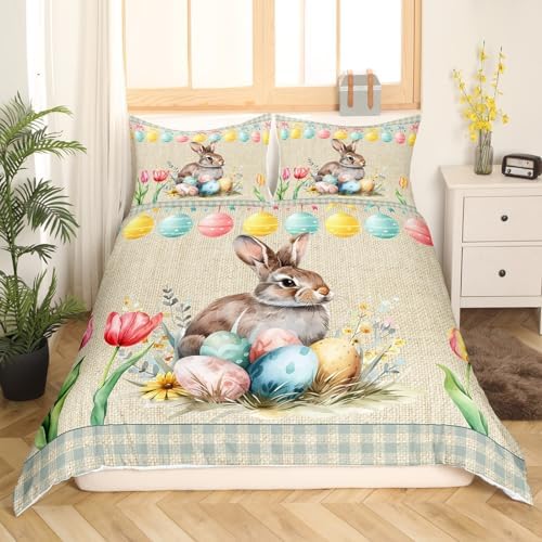 Homewish Cute Rabbit Kids Duvet Cover Set King Size 1