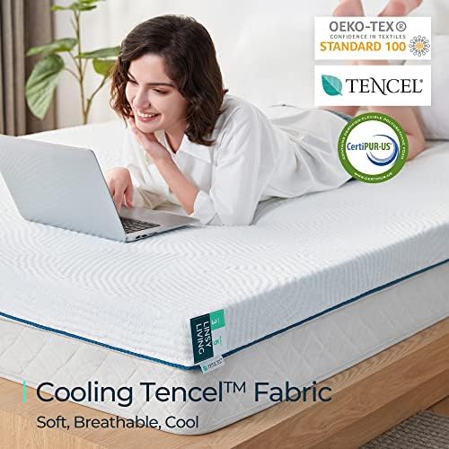 LINSY LIVING 3 Inch Memory Foam Mattress Topper California King 1