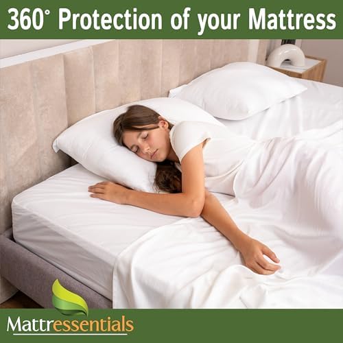 Mattressentials Zippered Twin XL Mattress Encasement - 11-13 Depth Bed Bug Waterproof Hypoallergenic