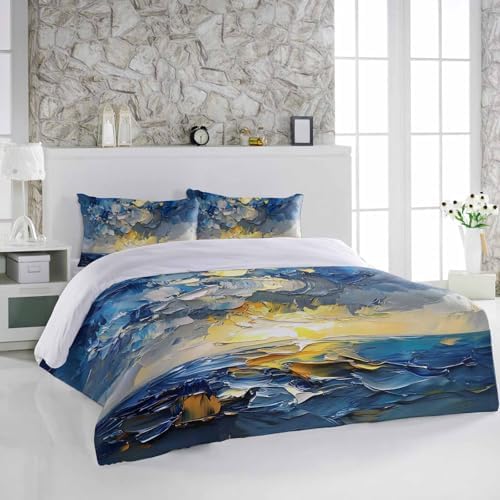 3 Piece Bedding Set with Duvet Cover and Pillow Shams