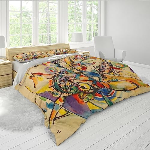 HOBBOY Cartoon Graffiti Duvet Cover Set with Zipper