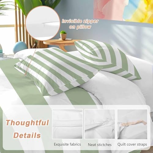 Sage Green Bedding Duvet Cover Set with Pillowcases