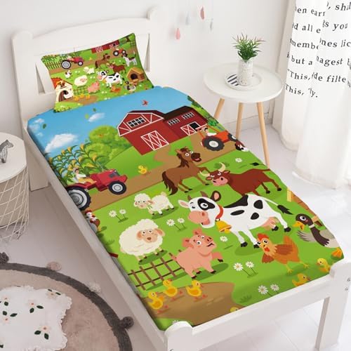 Yasida Farm Animal Cow Twin Fitted Sheet Set