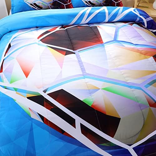 3D Football Comforter Set for Boys Queen Size