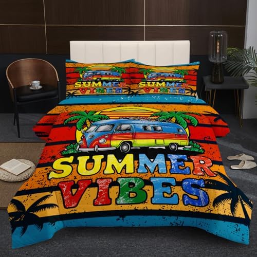 Tropical Beach Comforter Set 3Pcs Queen Size for Teens