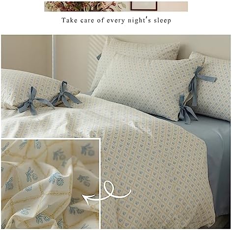 AOJIM Duvet Cover Set with Zipper and Bowknot