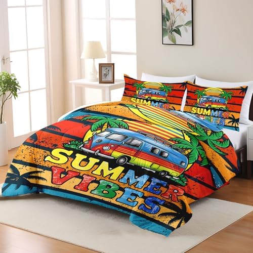 Tropical Beach Comforter Set 3Pcs Queen Size for Teens
