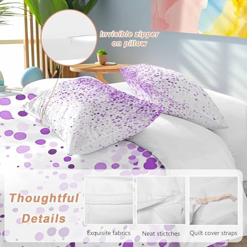 Sabolny Purple Polka Dot Duvet Cover Set