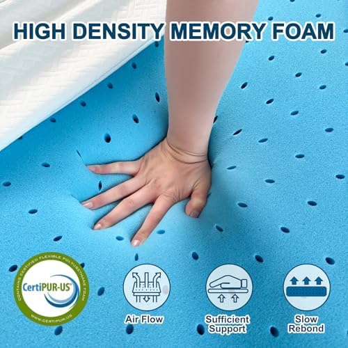 Yundo 2 Inch Memory Foam Mattress Topper for Back Pain
