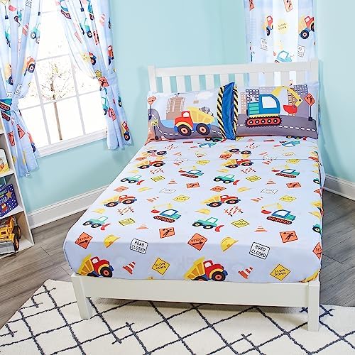 EVERYDAY KIDS Construction Twin Bed Sheet Set for Kids