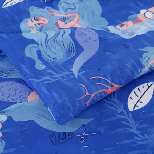MAG Mermaid Comforter Set Twin Size Blue Kids Bedding 1